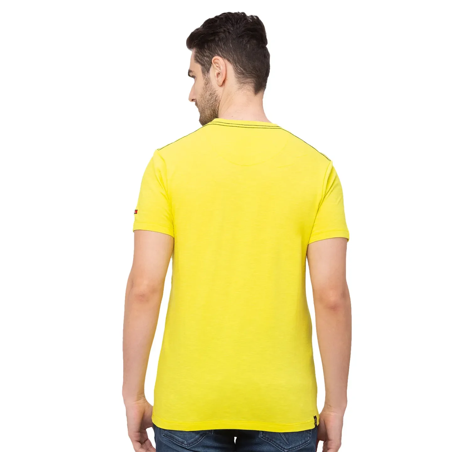 Yellow Regular Fit Men's Short Sleeves T-Shirt by Being Human Clothing - Image 6