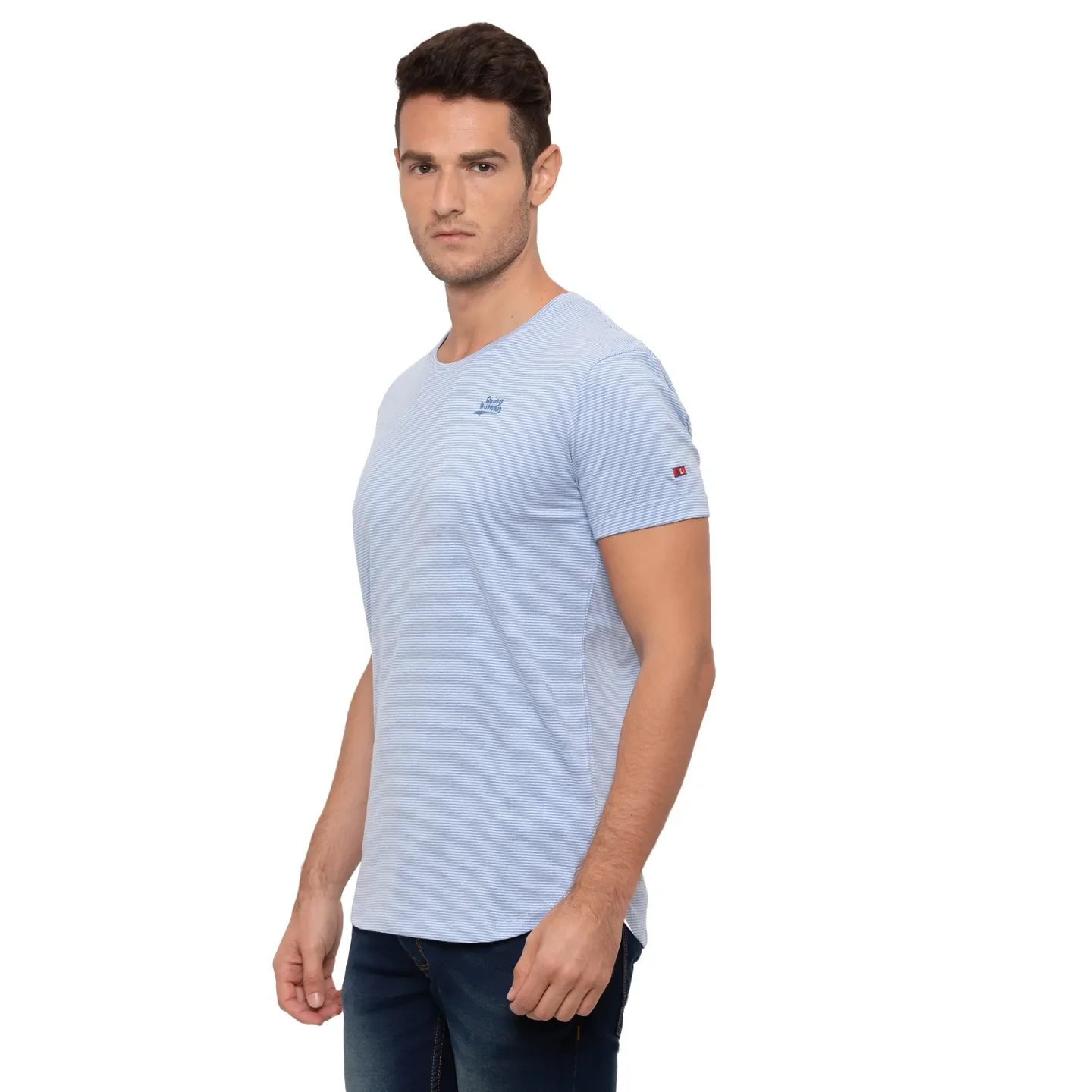 Blue Regular Fit Men's Short Sleeves T-Shirt by Being Human Clothing - Image 4