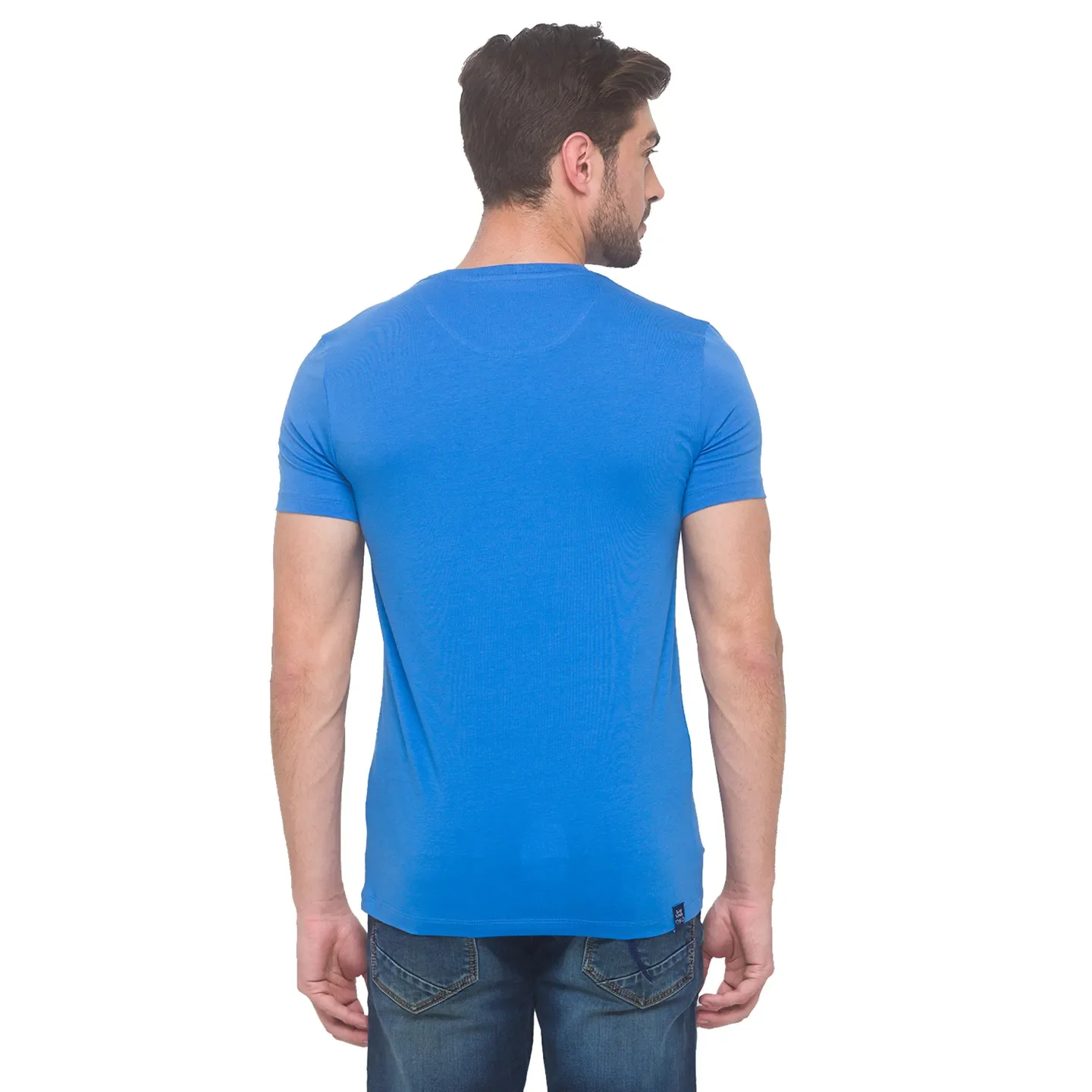 Blue Regular Fit Round Neck Men's T-Shirt by Being Human Clothing - Image 2