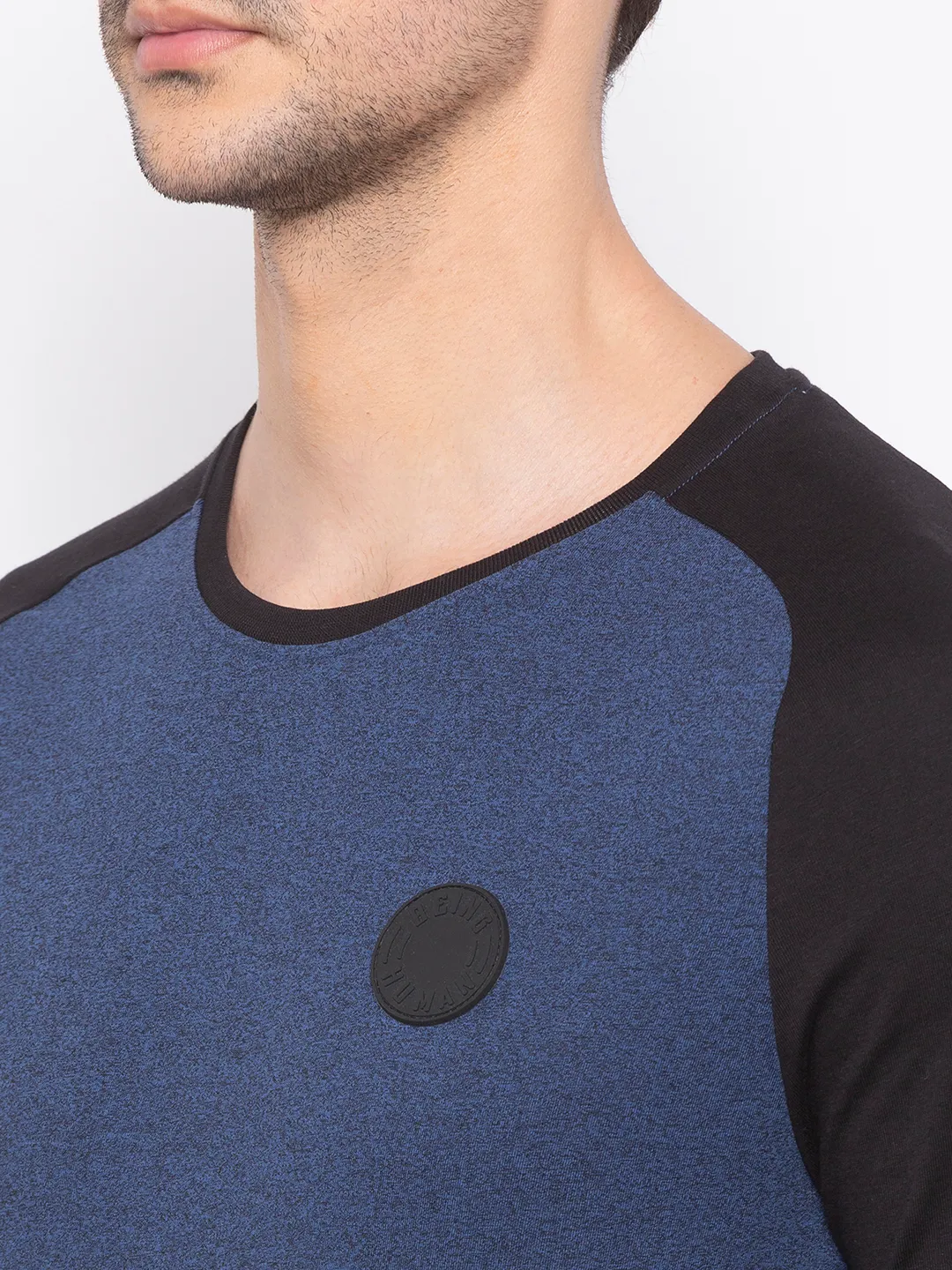 Blue Regular Fit Men's Long Sleeves T-Shirt by Being Human Clothing - Image 4
