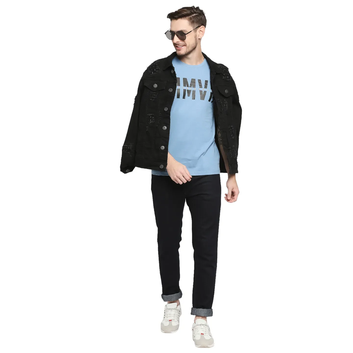 Blue Regular Fit Men's Short Sleeves T-Shirt by Being Human Clothing - Image 6