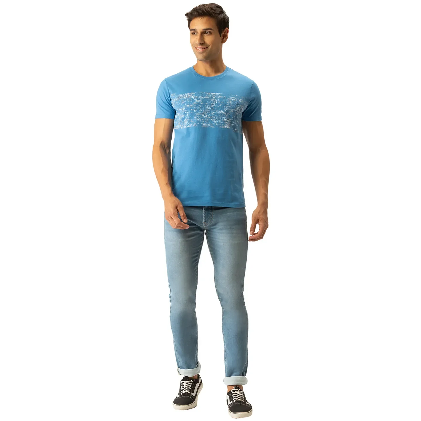 Blue Regular Fit Men's Short Sleeves T-Shirt by Being Human Clothing - Image 2
