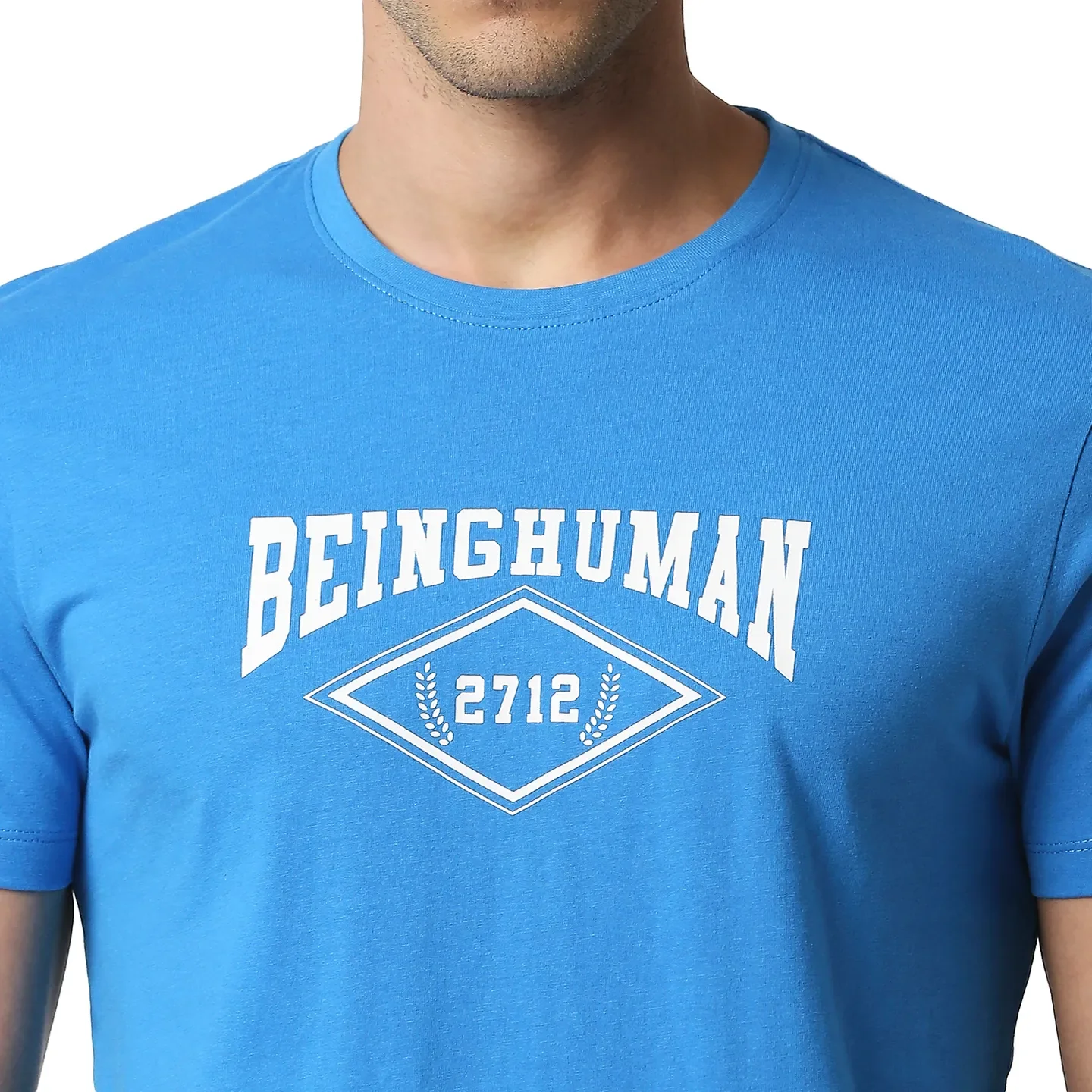 Blue Regular Fit Men's Short Sleeves T-Shirt by Being Human Clothing - Image 5