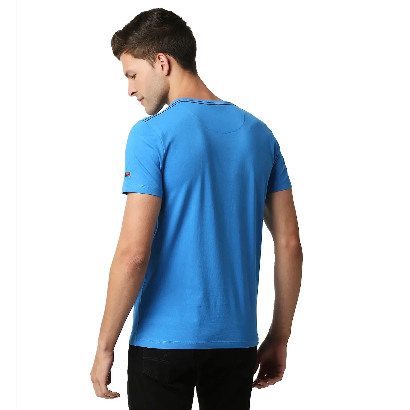 Blue Regular Fit Men's Short Sleeves T-Shirt by Being Human Clothing - Image 3