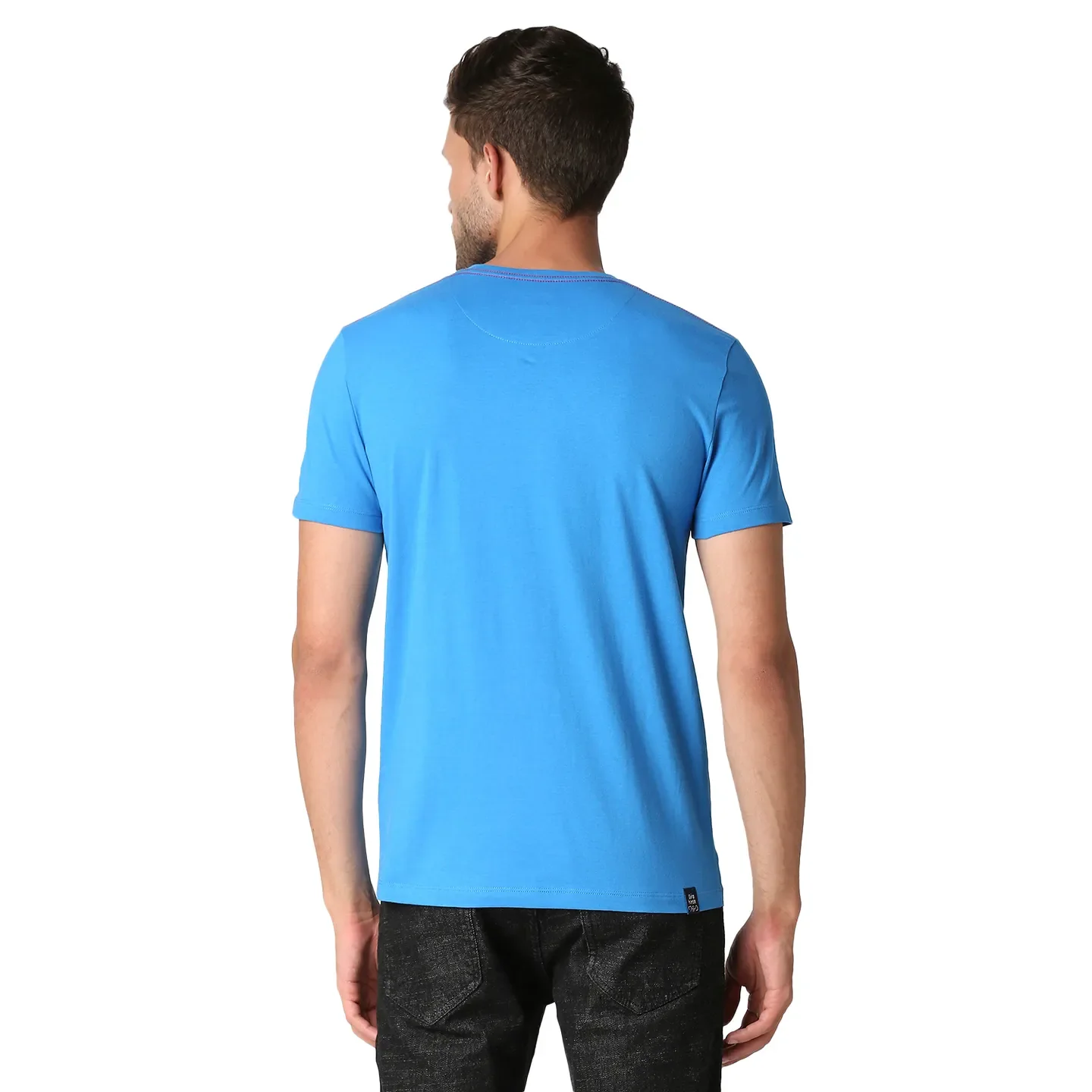 Blue Regular Fit Round Neck Men's T-Shirt by Being Human Clothing - Image 4