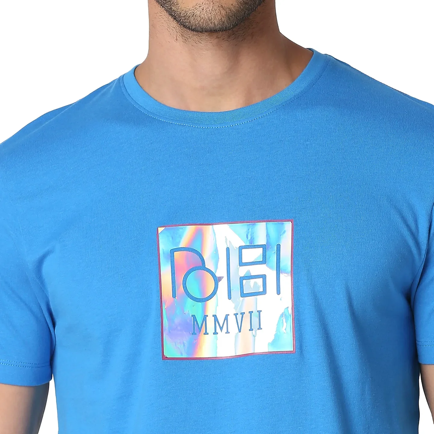 Blue Regular Fit Round Neck Men's T-Shirt by Being Human Clothing - Image 5