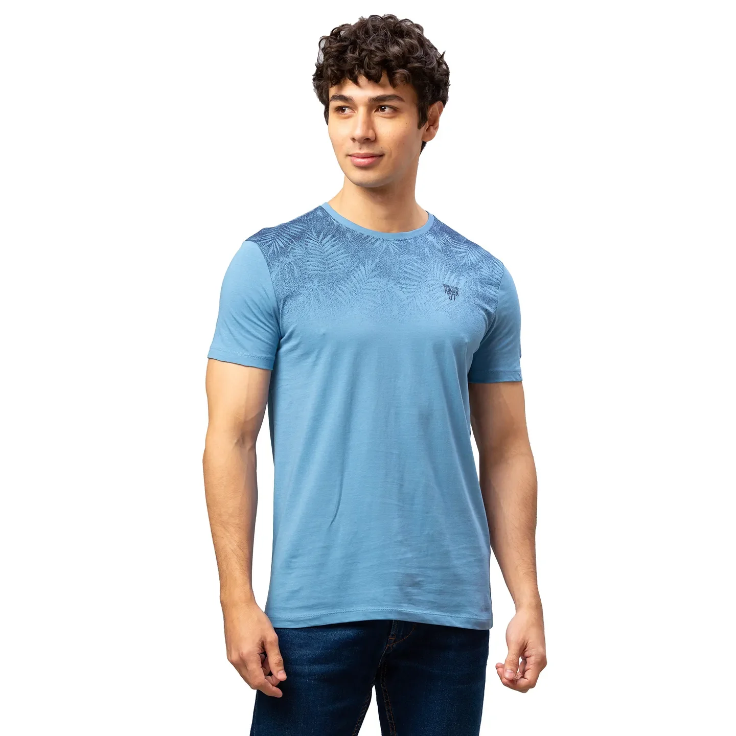 Blue Regular Fit Men's Short Sleeves T-Shirt by Being Human Clothing