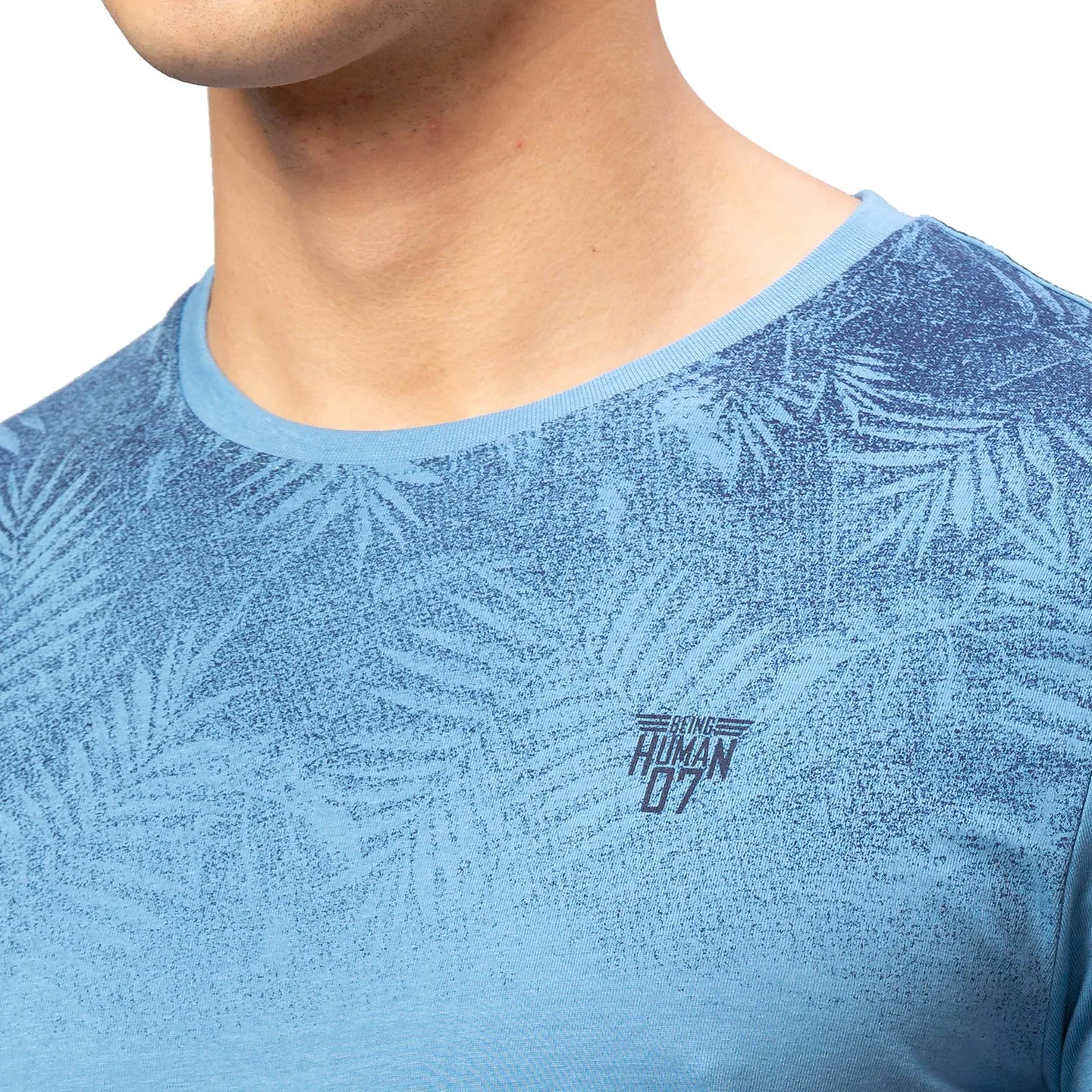 Blue Regular Fit Men's Short Sleeves T-Shirt by Being Human Clothing - Image 5