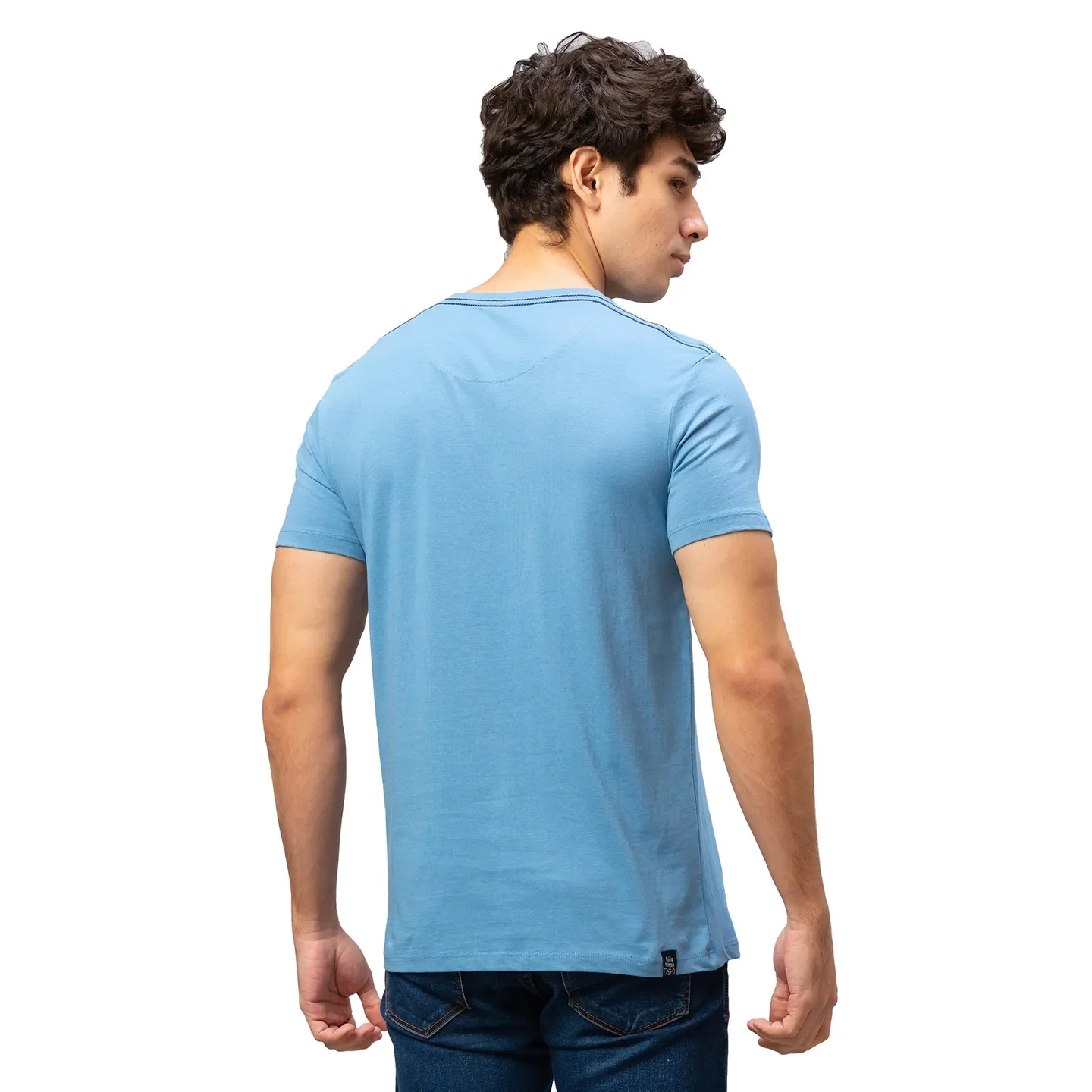 Blue Regular Fit Men's Short Sleeves T-Shirt by Being Human Clothing - Image 3