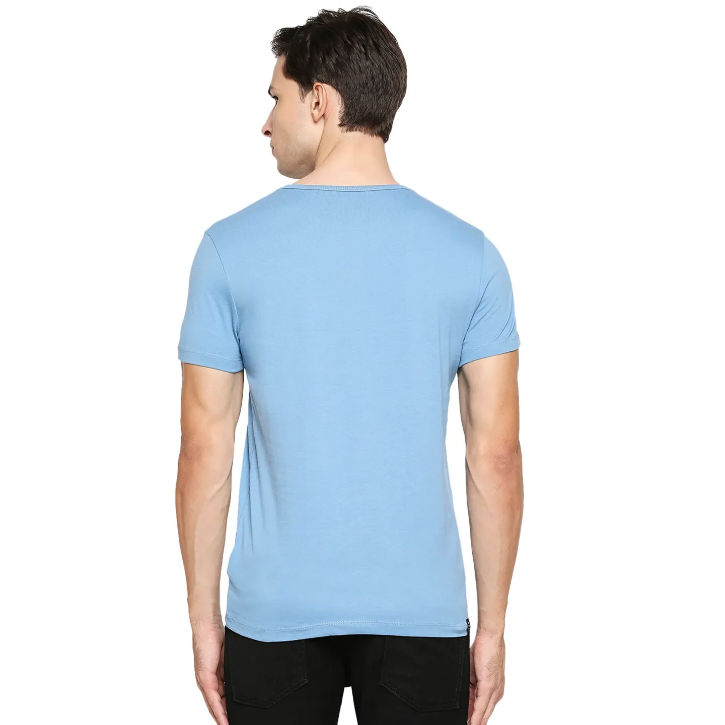 Blue Regular Fit Men's Short Sleeves T-Shirt by Being Human Clothing - Image 4
