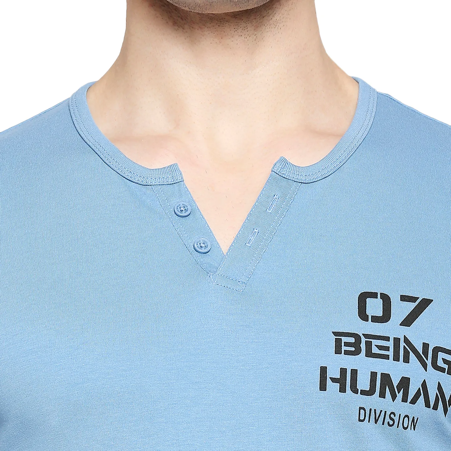 Blue Regular Fit Men's Short Sleeves T-Shirt by Being Human Clothing - Image 5