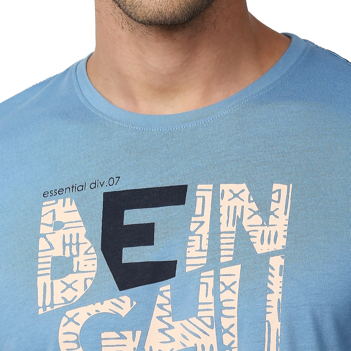 Blue Regular Fit Men's Short Sleeves T-Shirt by Being Human Clothing - Image 5
