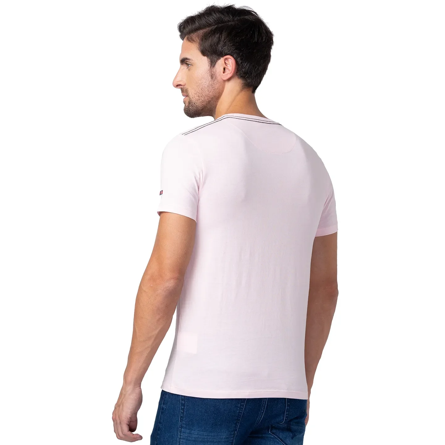 Pink Regular Fit Men's Short Sleeves T-Shirt by Being Human Clothing - Image 3