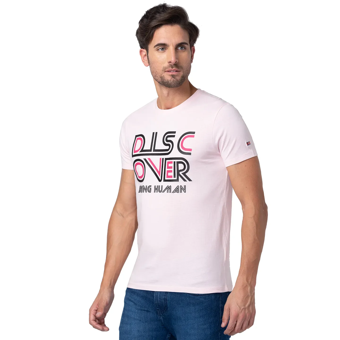 Pink Regular Fit Men's Short Sleeves T-Shirt by Being Human Clothing - Image 4