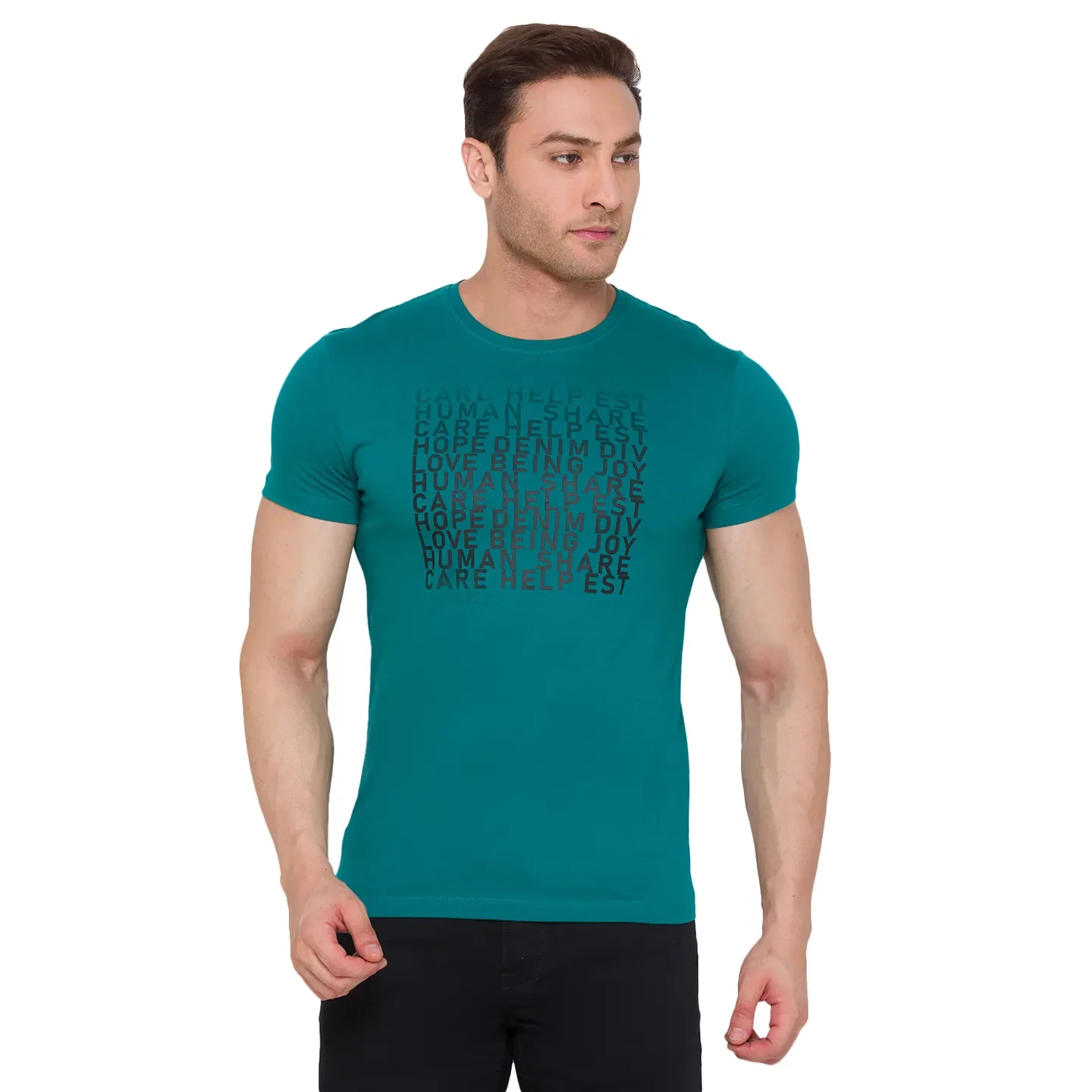 Green Regular Fit Men's Short Sleeves T-Shirt by Being Human Clothing