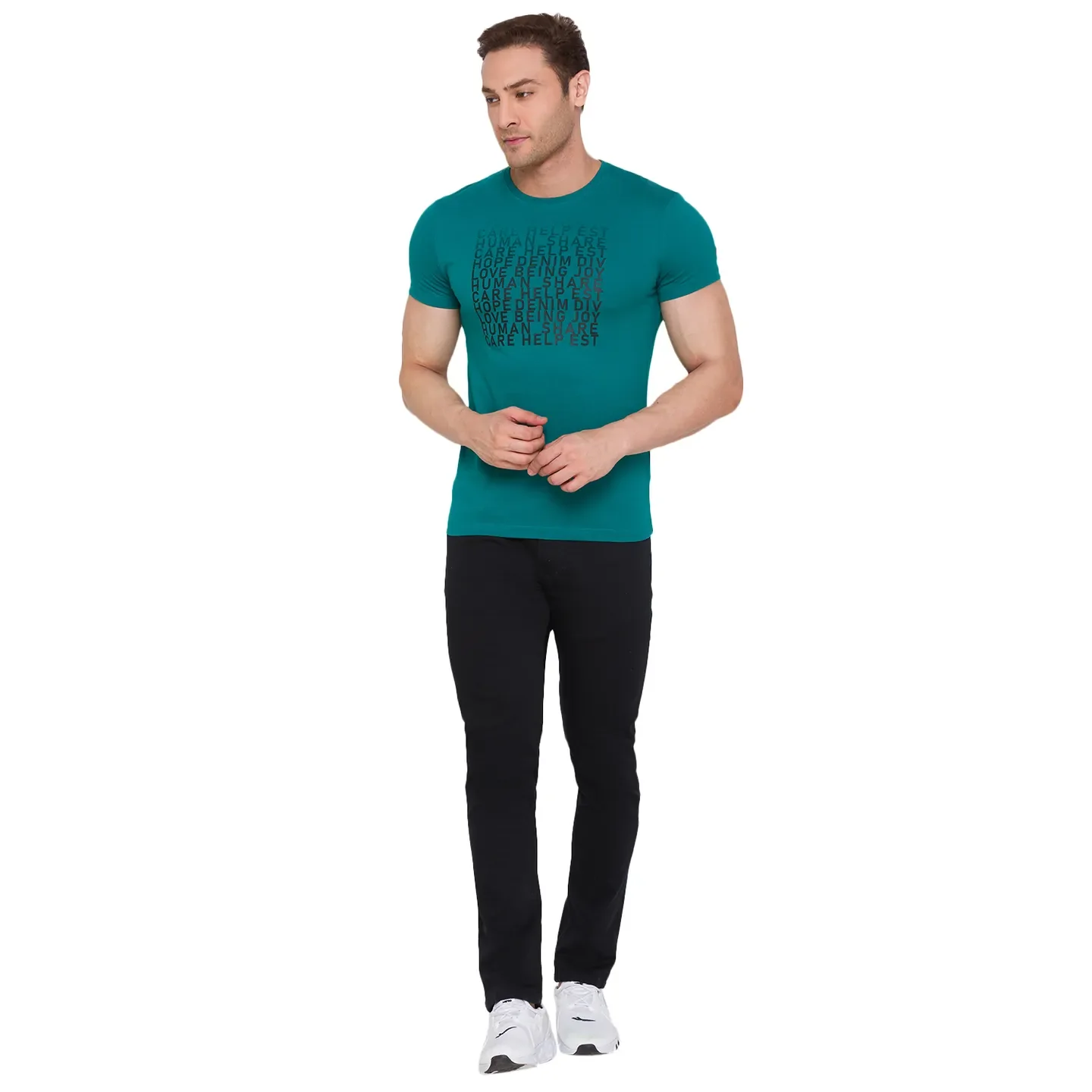 Green Regular Fit Men's Short Sleeves T-Shirt by Being Human Clothing - Image 2