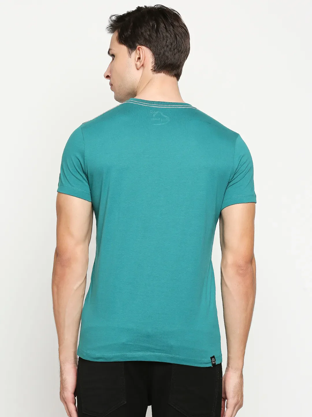 Green Regular Fit Men's Short Sleeves T-Shirt by Being Human Clothing - Image 4