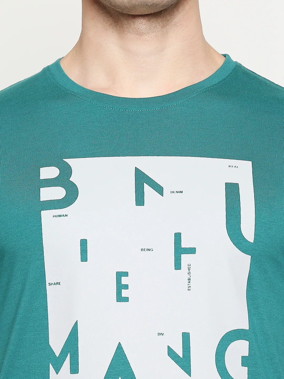 Green Regular Fit Men's Short Sleeves T-Shirt by Being Human Clothing - Image 5