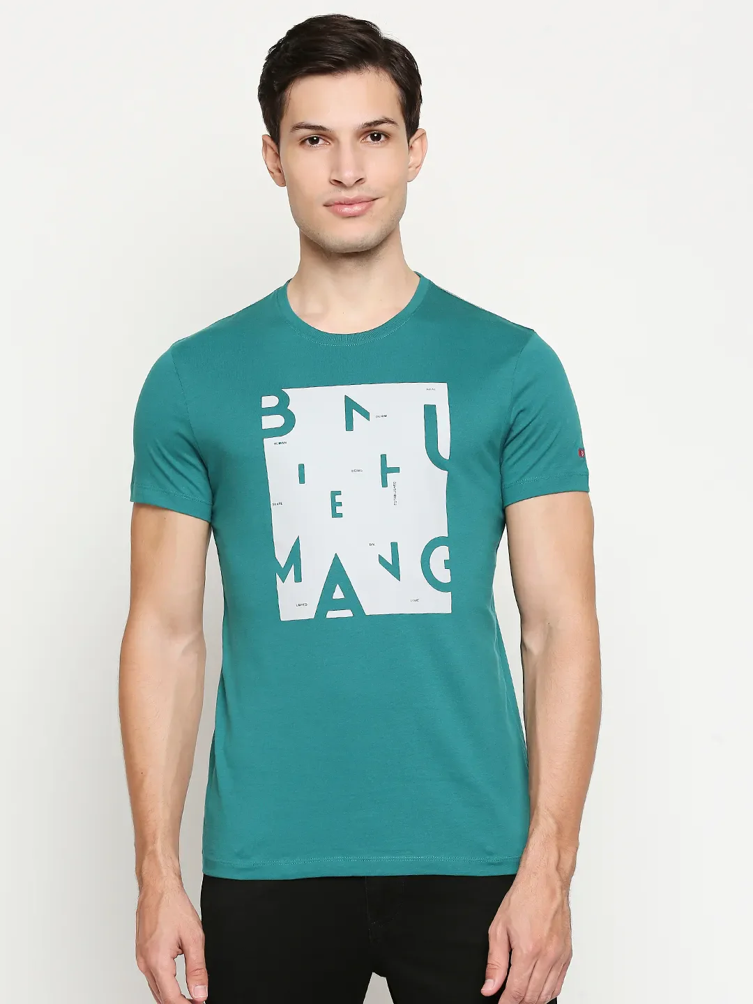 Green Regular Fit Men's Short Sleeves T-Shirt by Being Human Clothing - Image 8
