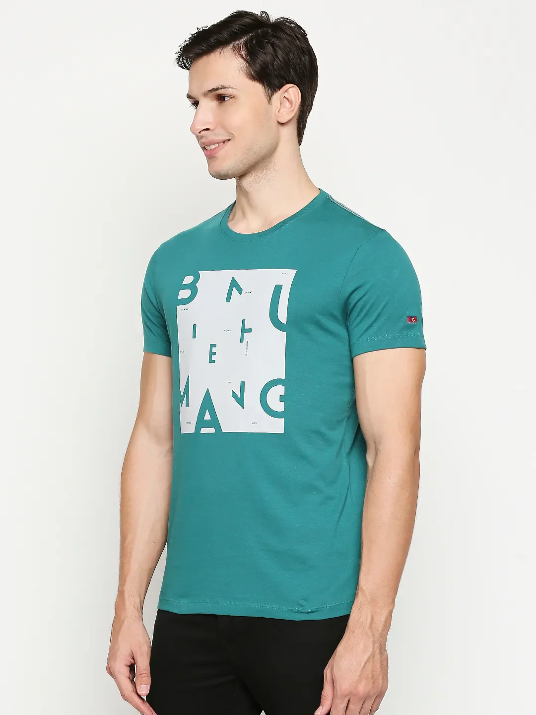 Green Regular Fit Men's Short Sleeves T-Shirt by Being Human Clothing - Image 9