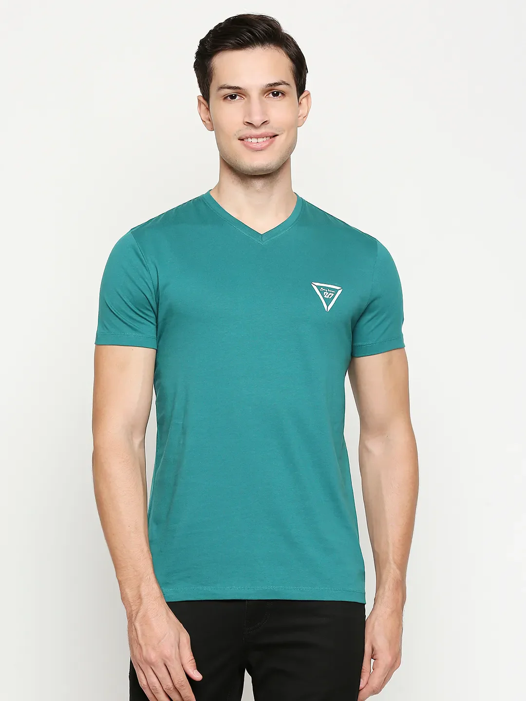 Green Regular Fit Men's Short Sleeves T-Shirt by Being Human Clothing