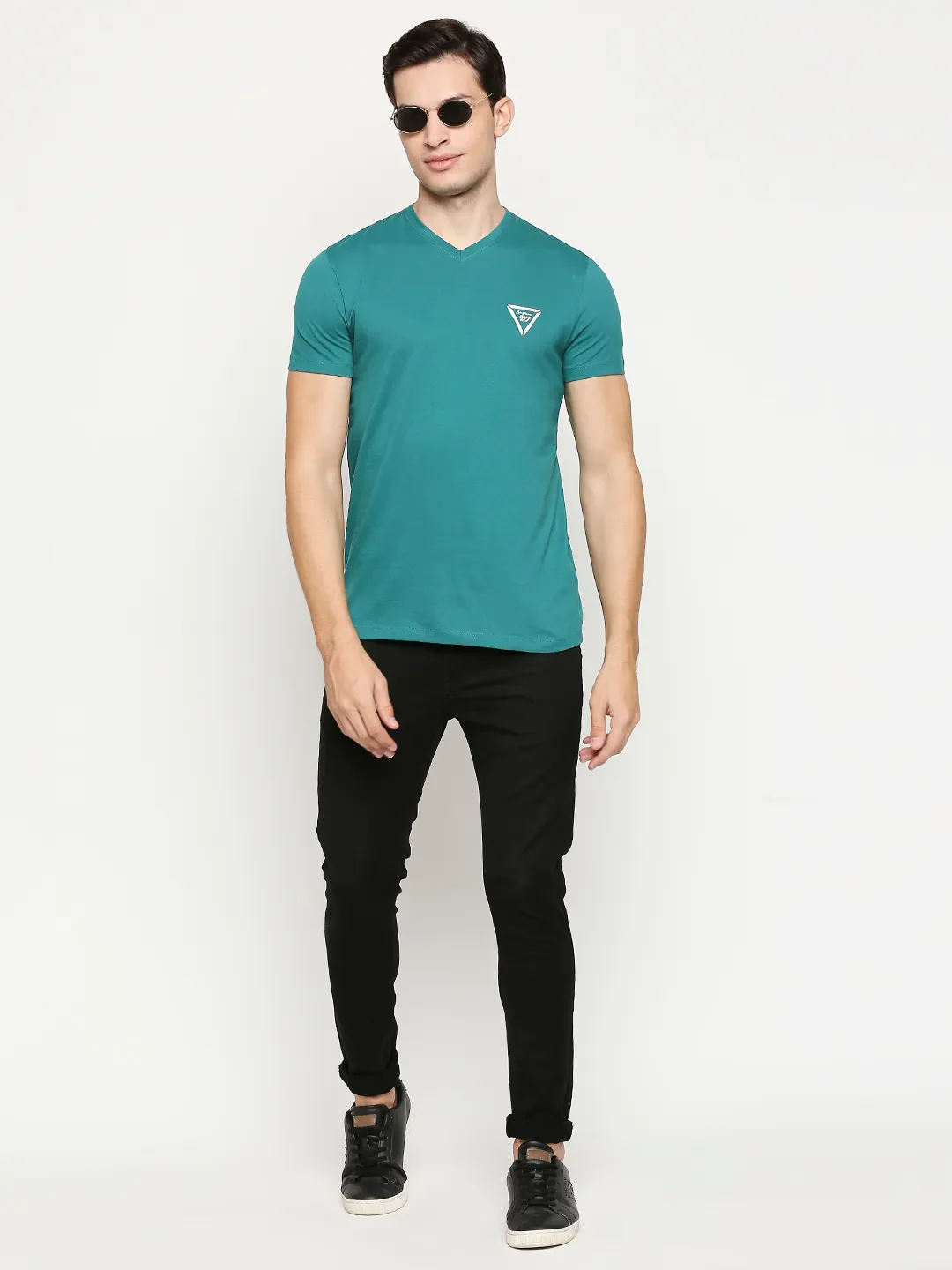 Green Regular Fit Men's Short Sleeves T-Shirt by Being Human Clothing - Image 6