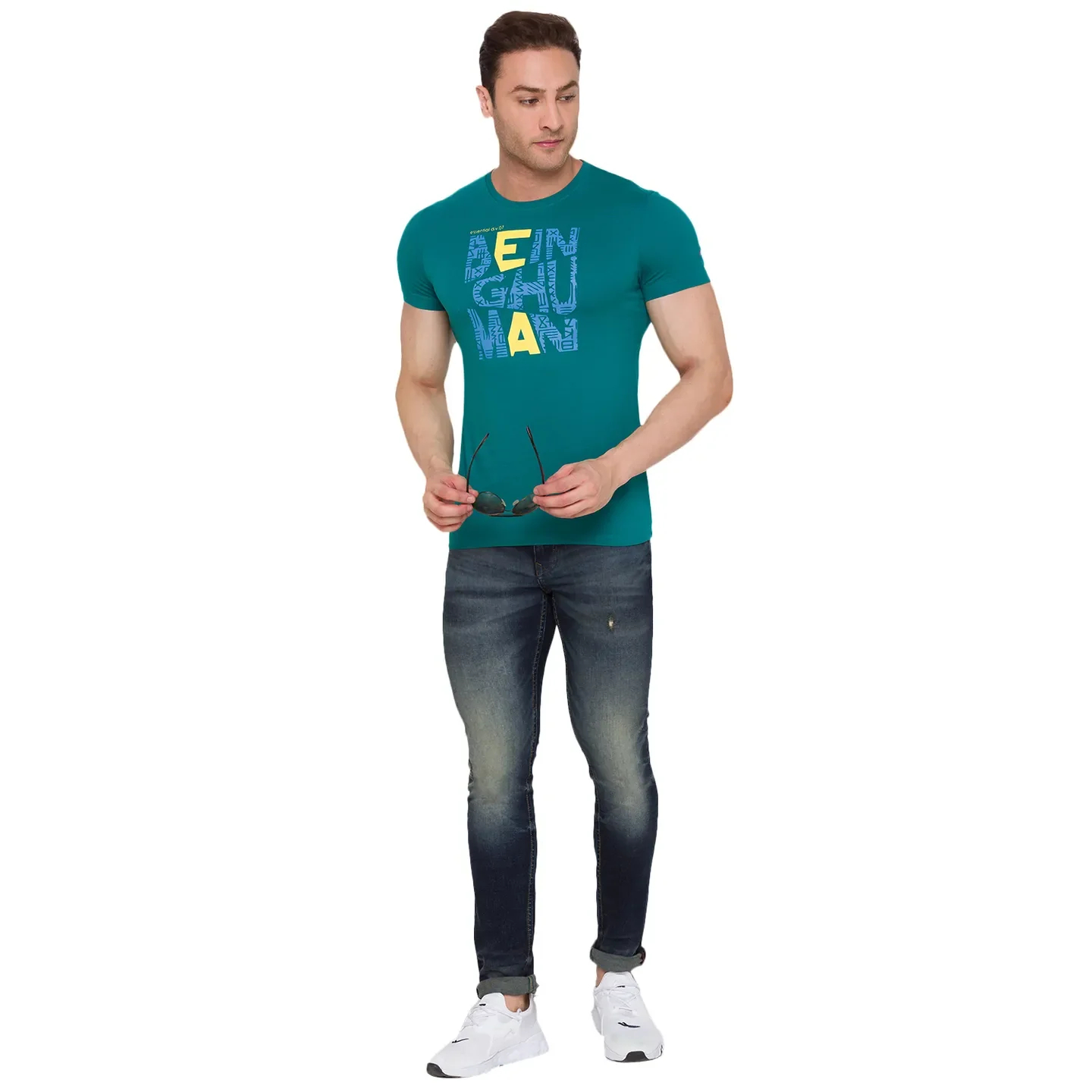 Green Regular Fit Men's Short Sleeves T-Shirt by Being Human Clothing - Image 6
