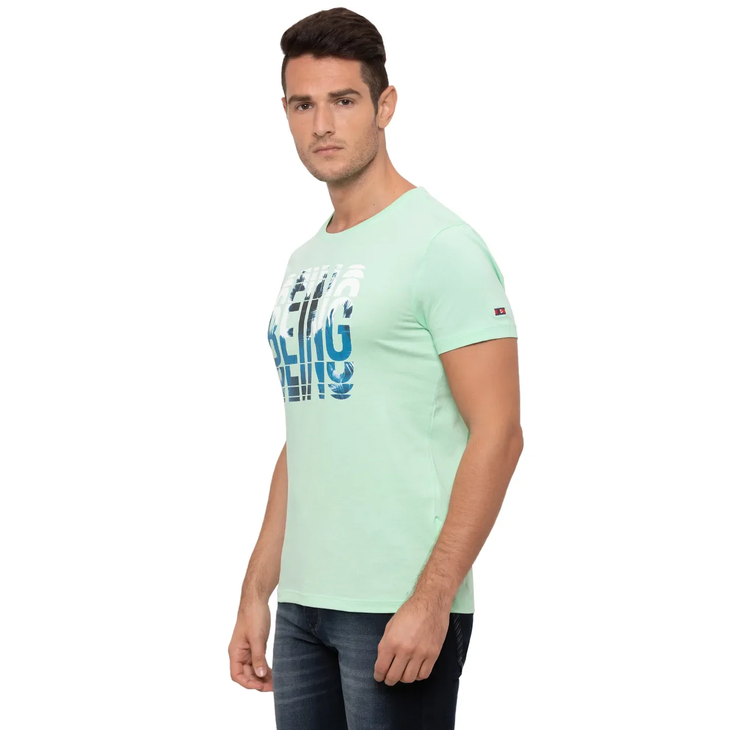 Green Regular Fit Men's T-Shirt by Being Human Clothing - Image 2