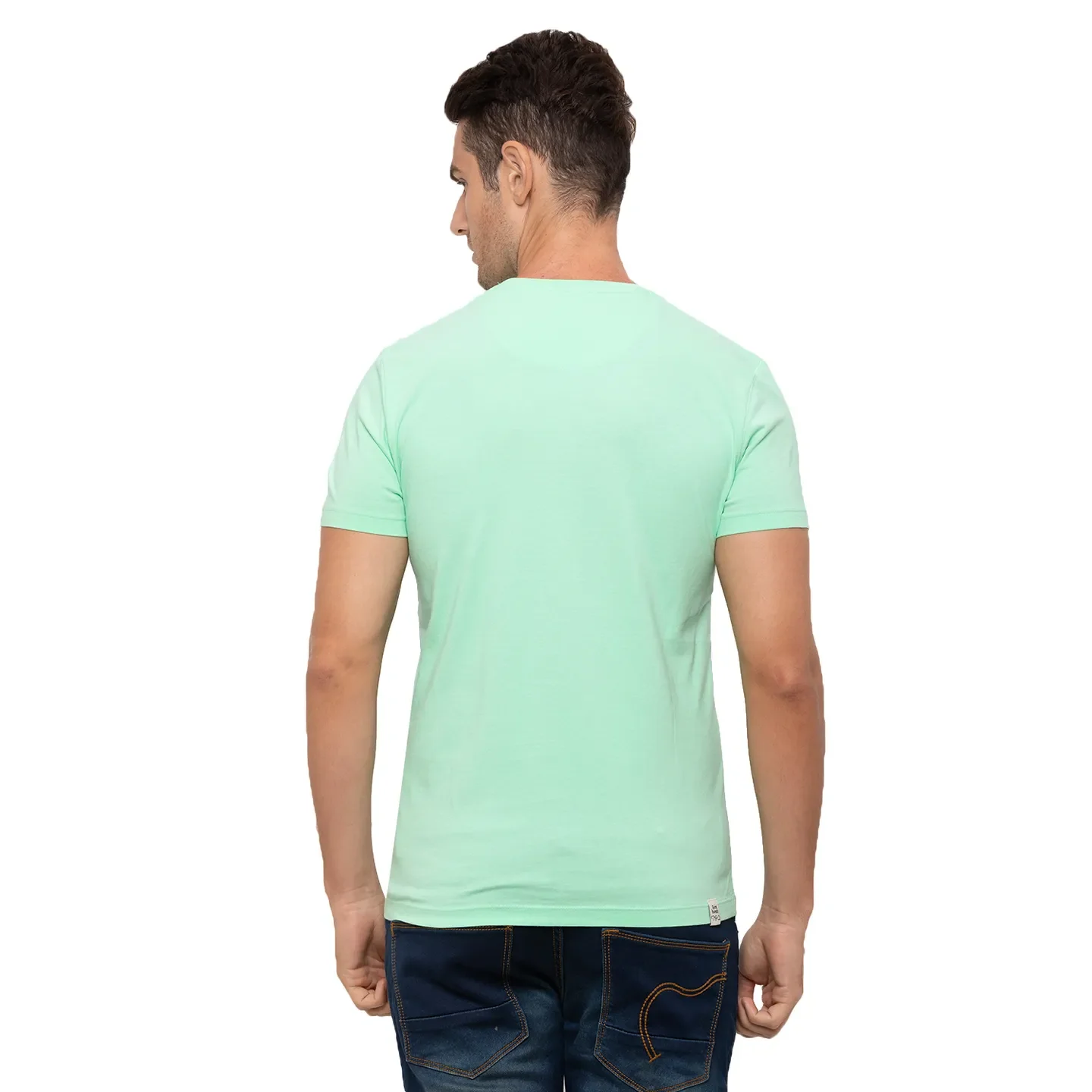 Bright Green Regular Fit Round Neck Men's T-Shirt by Being Human Clothing - Image 5