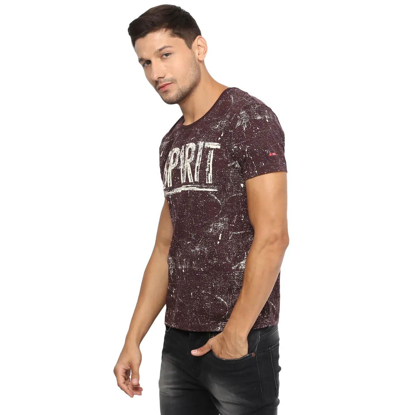 Brown Regular Fit Men's Short Sleeves T-Shirt by Being Human Clothing - Image 2