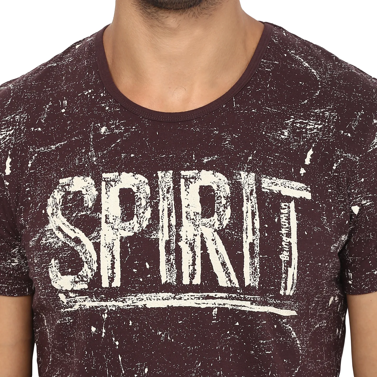 Brown Regular Fit Men's Short Sleeves T-Shirt by Being Human Clothing - Image 4
