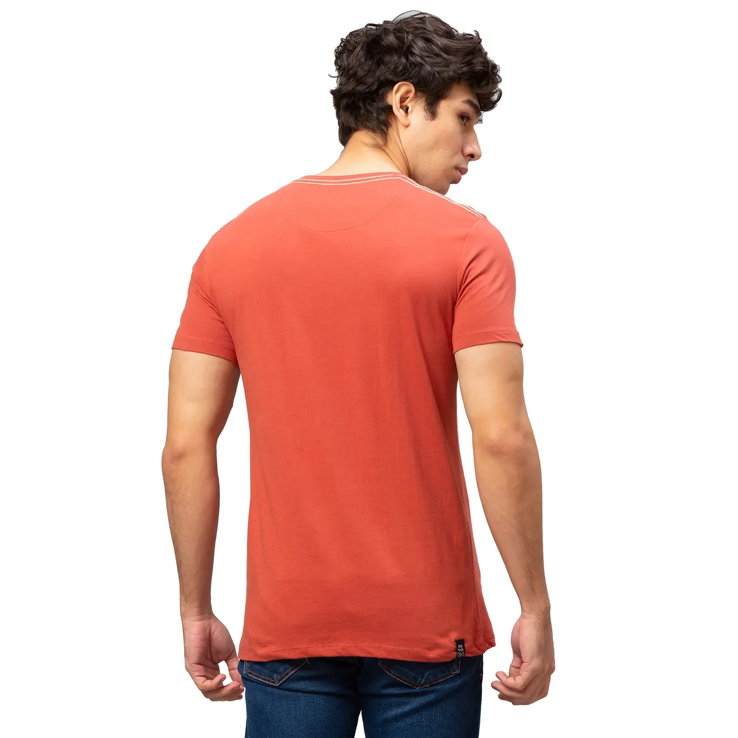 Red Regular Fit Men's Short Sleeves T-Shirt by Being Human Clothing - Image 3