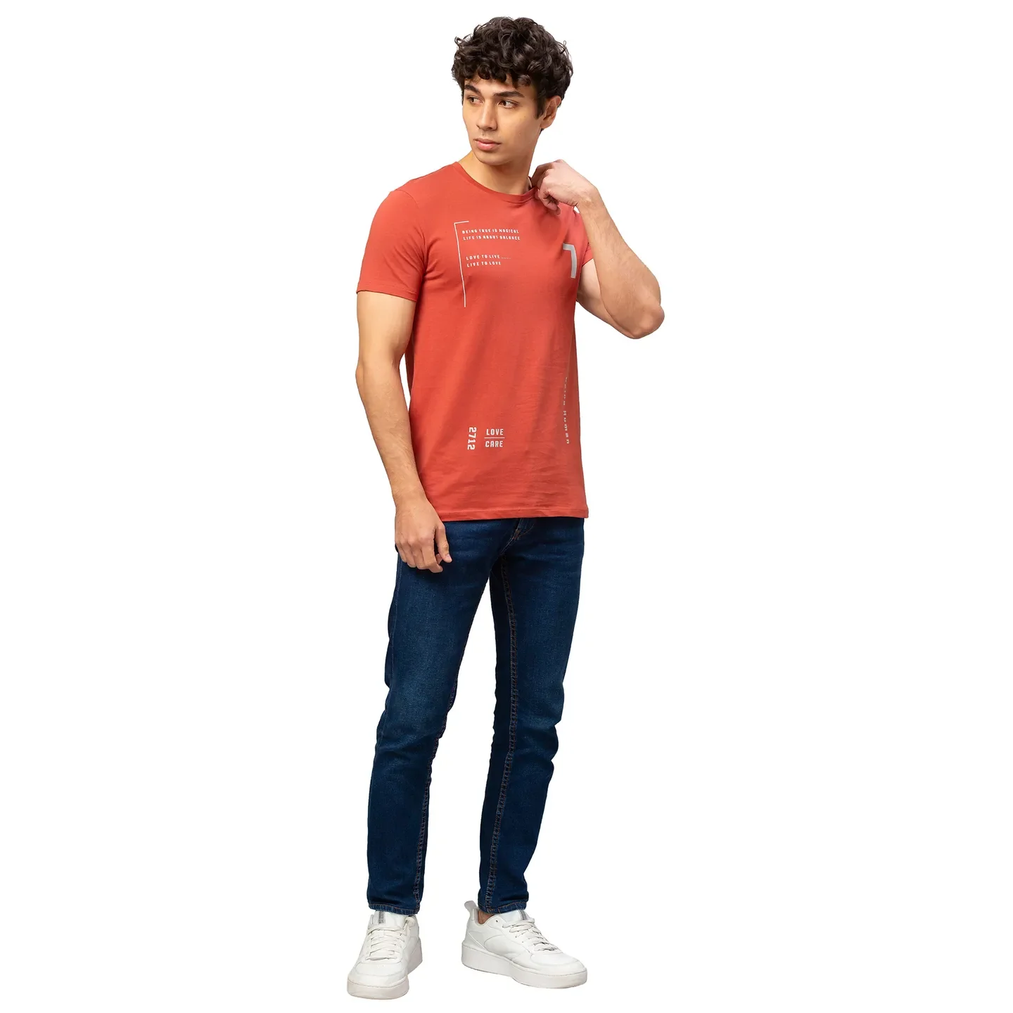 Red Regular Fit Men's Short Sleeves T-Shirt by Being Human Clothing - Image 2