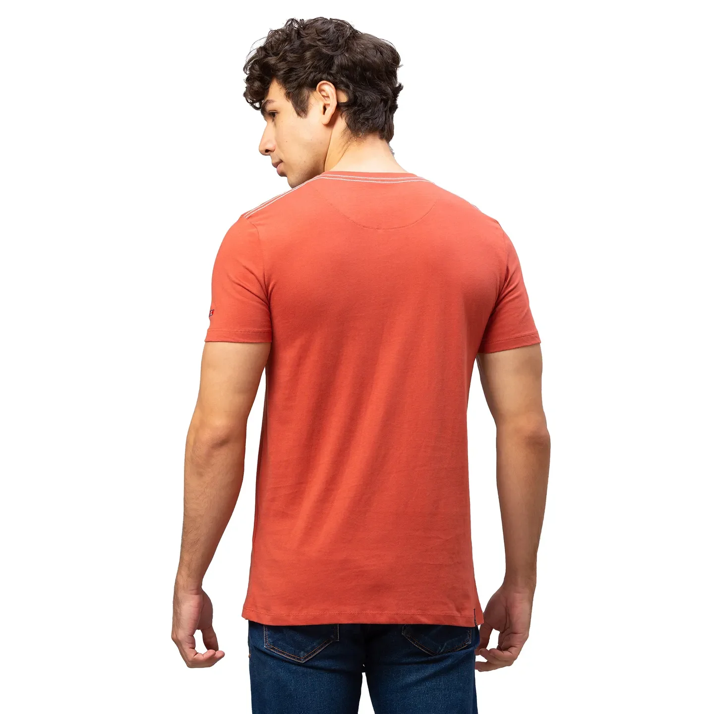 Red Regular Fit Men's Short Sleeves T-Shirt by Being Human Clothing - Image 3