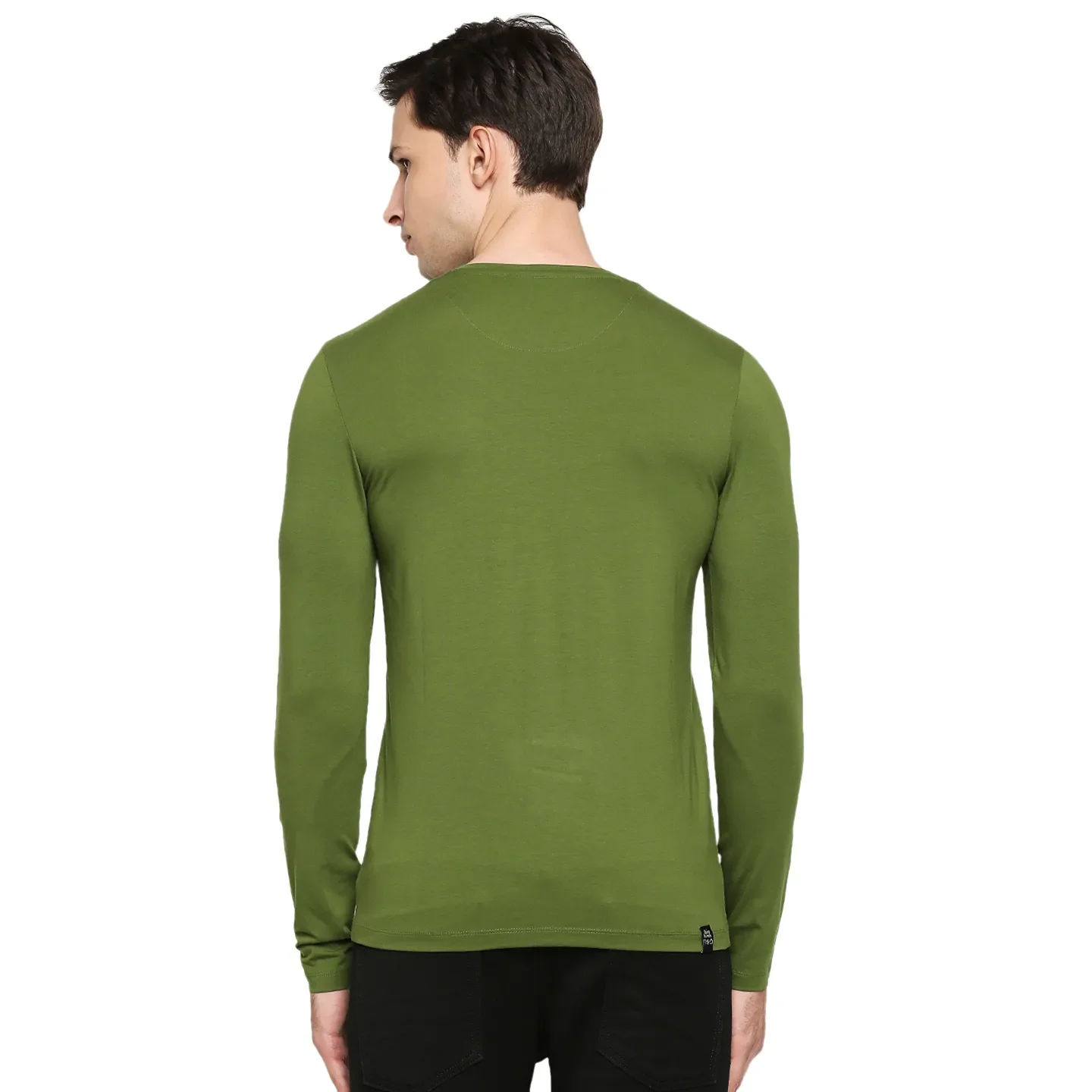 Green Regular Fit Men's Long Sleeves T-Shirt by Being Human Clothing - Image 4