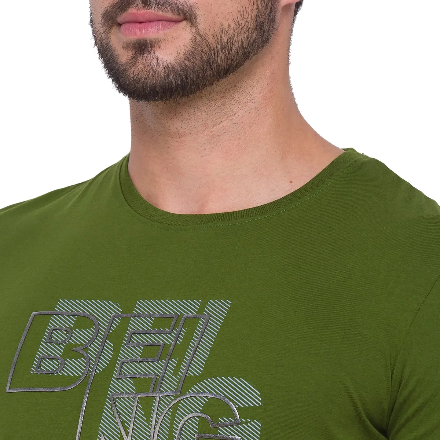 Cactus Green Regular Fit Round Neck Men's T-Shirt by Being Human Clothing - Image 2