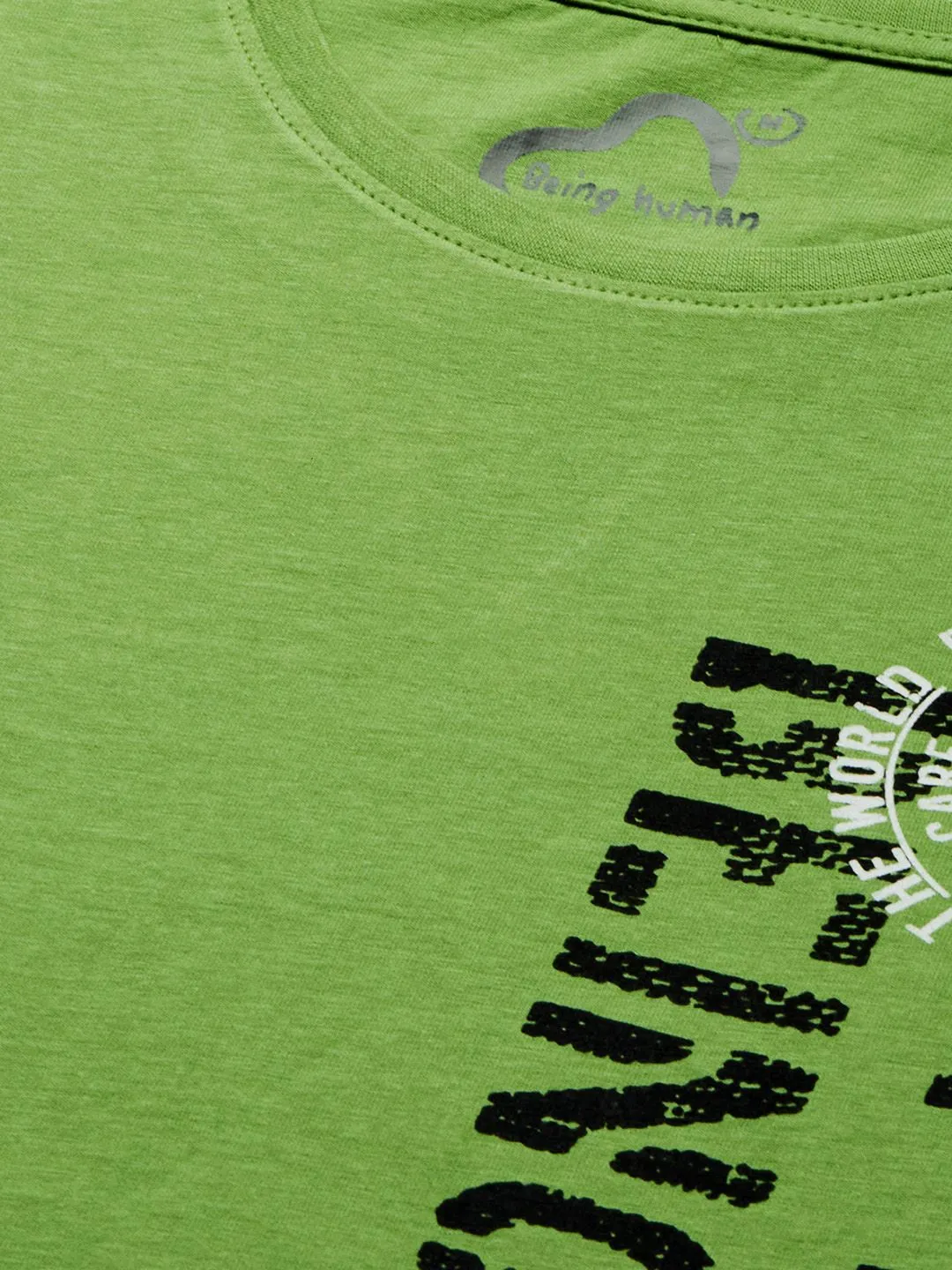 Green Regular Fit Men's Short Sleeves T-Shirt by Being Human Clothing - Image 3