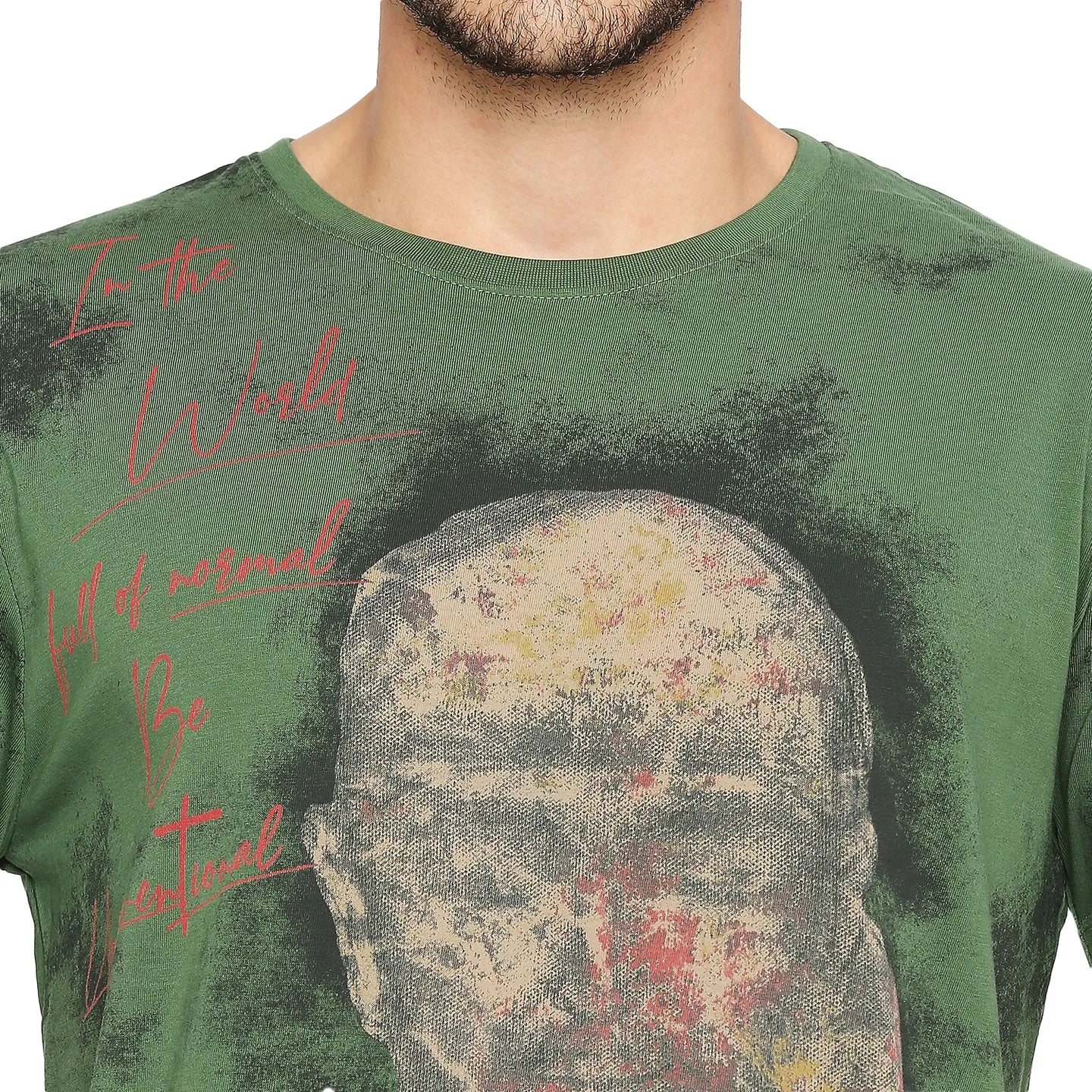 Cactus Green Regular Fit Round Neck Men's T-Shirt by Being Human Clothing - Image 5