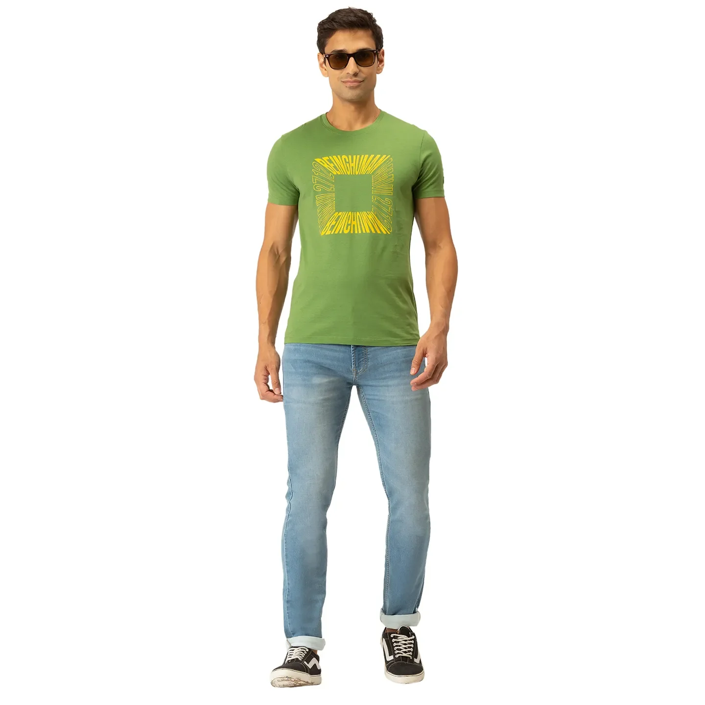 Green Regular Fit Men's Short Sleeves T-Shirt by Being Human Clothing - Image 5