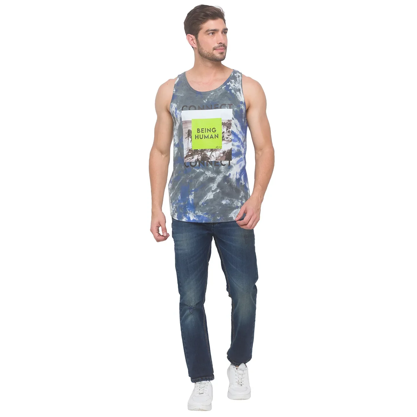 Charcoal Regular Fit Round Neck Men's T-Shirt by Being Human Clothing - Image 5