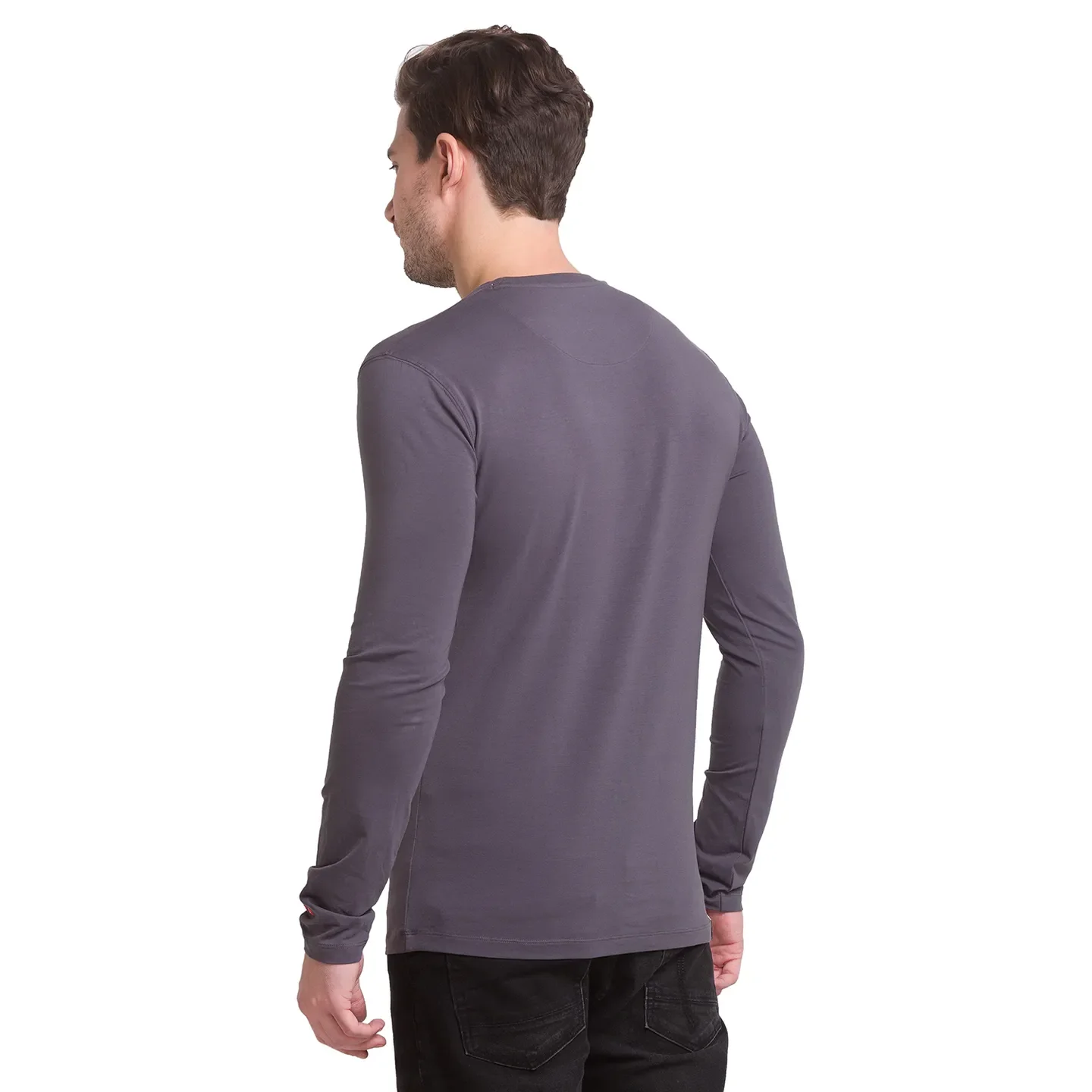 Charcoal Regular Fit Round Neck Men's T-Shirt by Being Human Clothing - Image 4