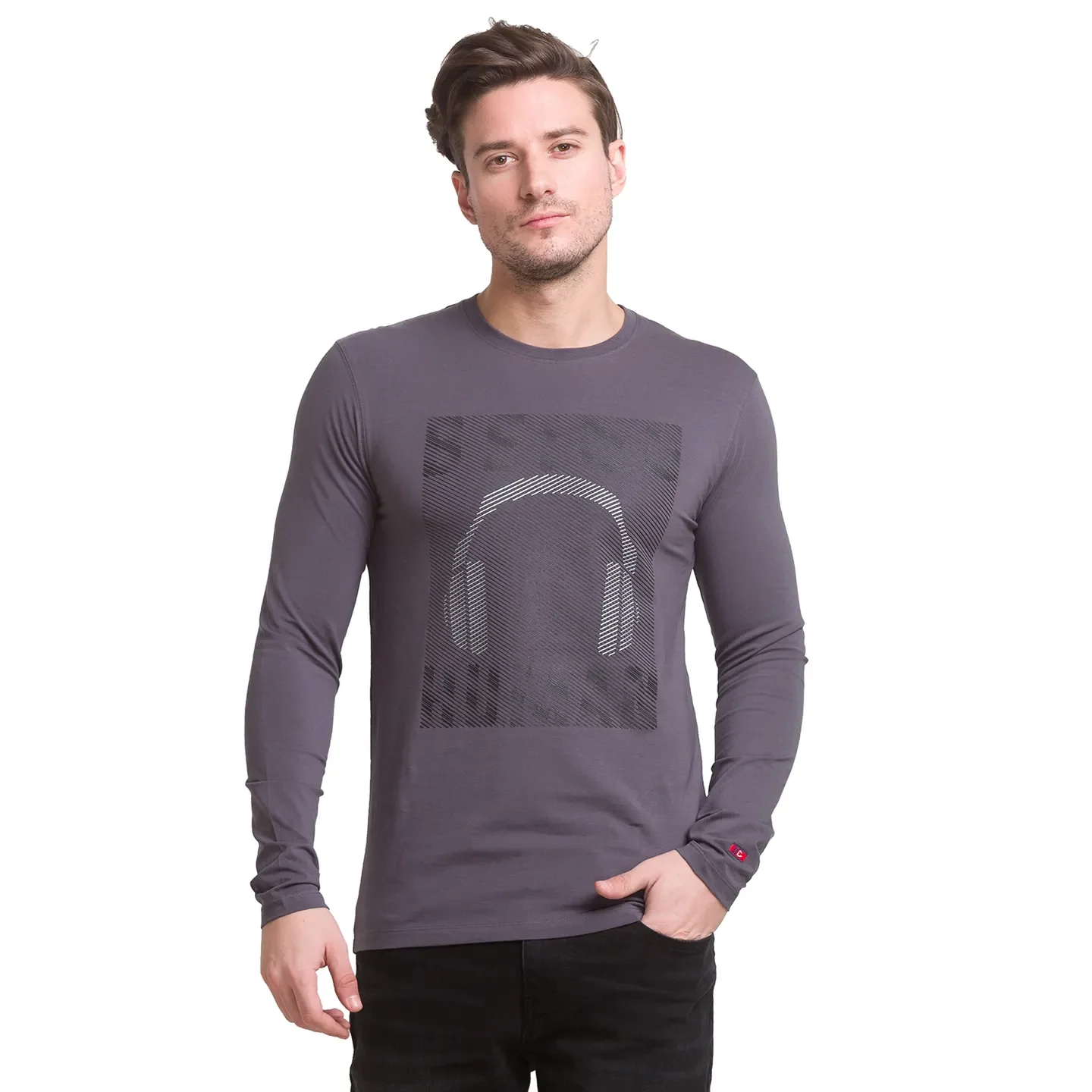 Charcoal Regular Fit Round Neck Men's T-Shirt by Being Human Clothing - Image 7