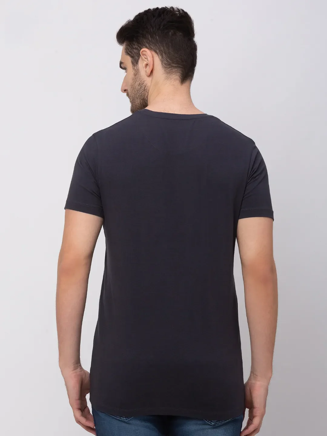 Grey Regular Fit Men's Short Sleeves T-Shirt by Being Human Clothing - Image 2