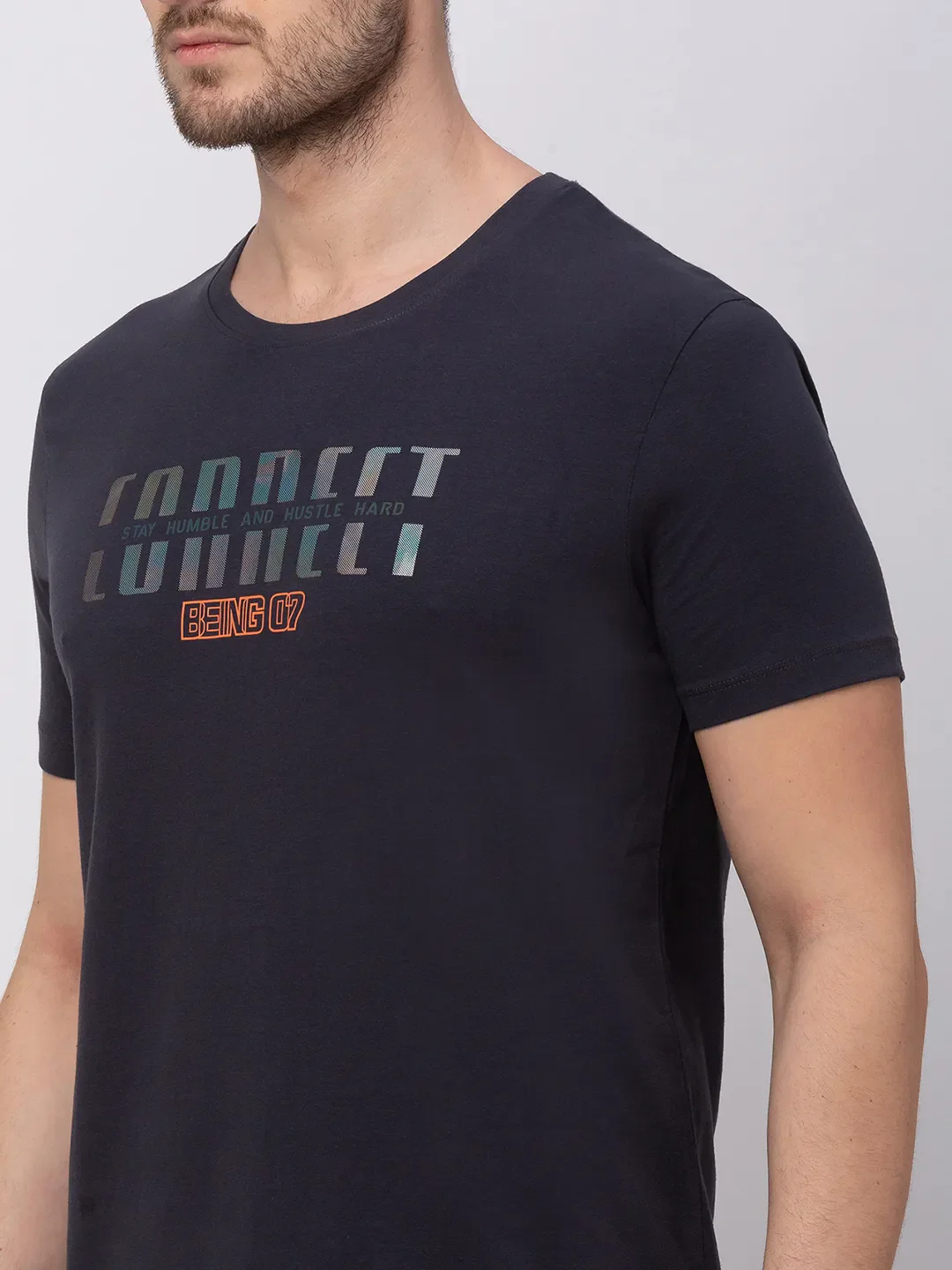 Grey Regular Fit Men's Short Sleeves T-Shirt by Being Human Clothing - Image 4