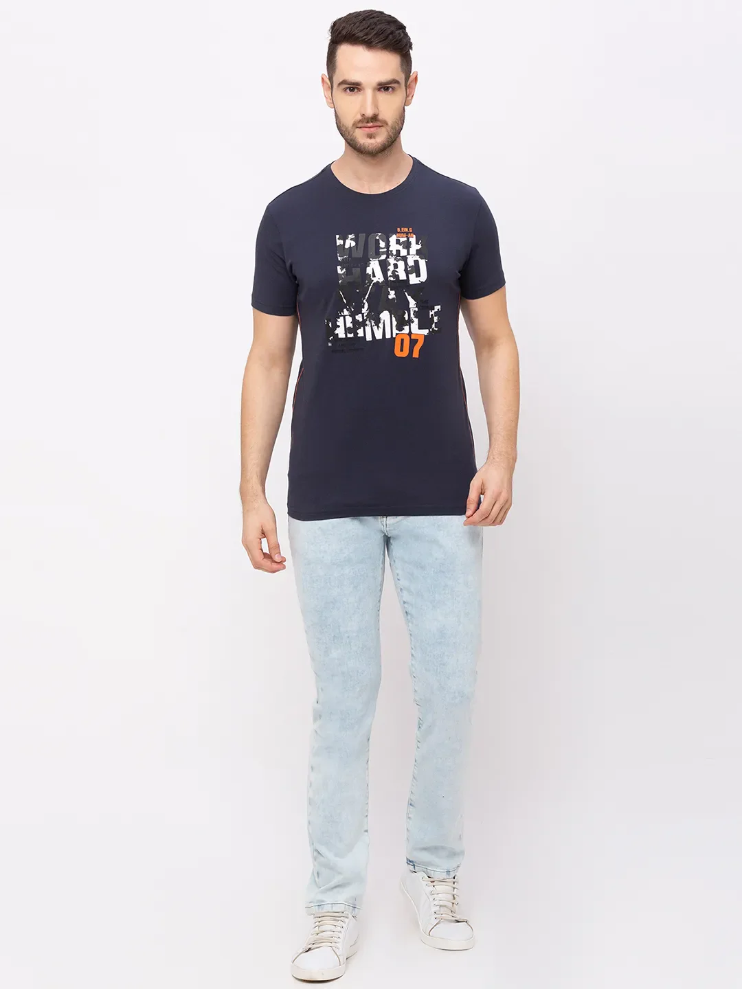 Grey Regular Fit Men's Short Sleeves T-Shirt by Being Human Clothing - Image 6