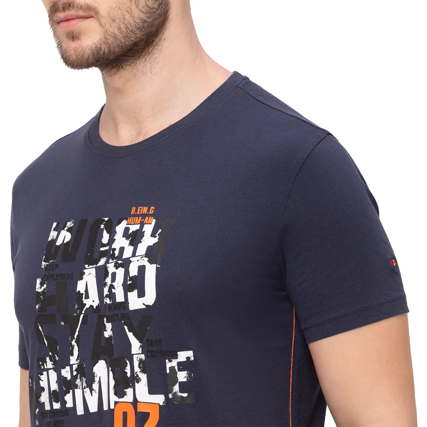 Grey Regular Fit Men's Short Sleeves T-Shirt by Being Human Clothing - Image 5
