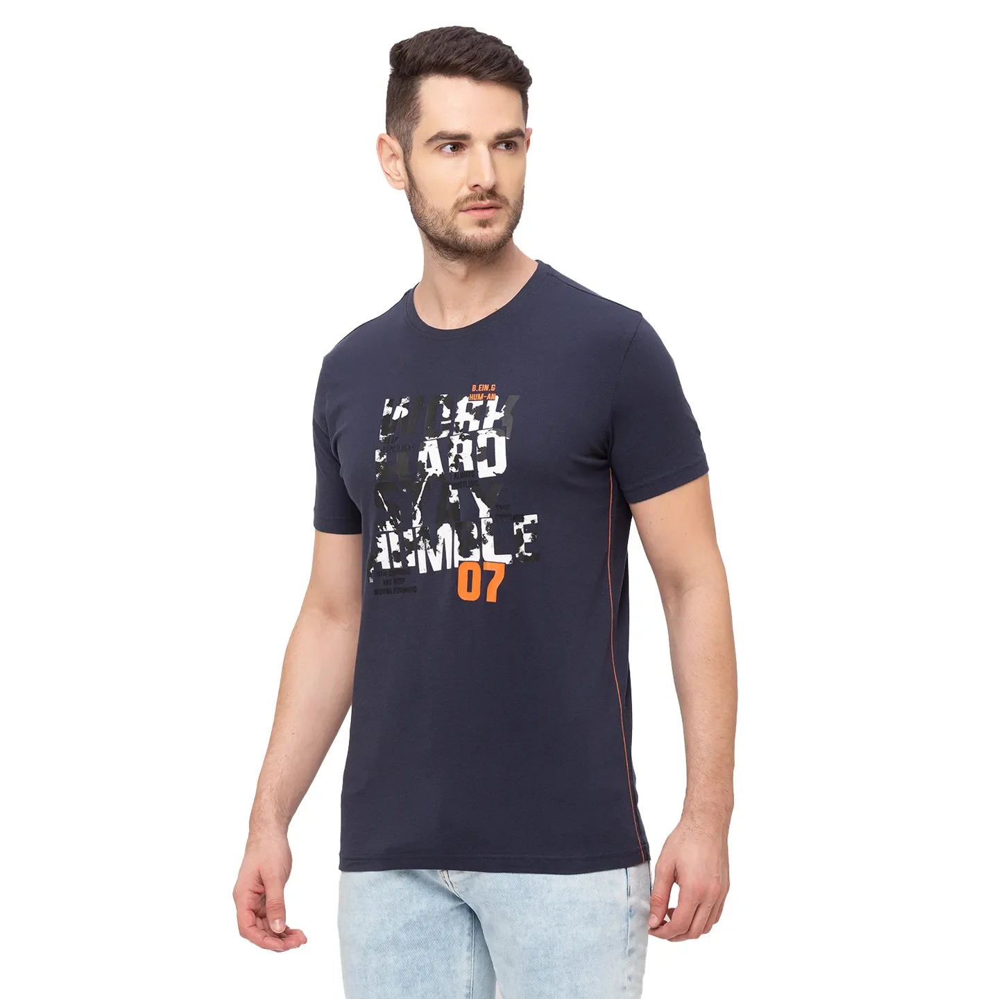 Grey Regular Fit Men's Short Sleeves T-Shirt by Being Human Clothing - Image 8