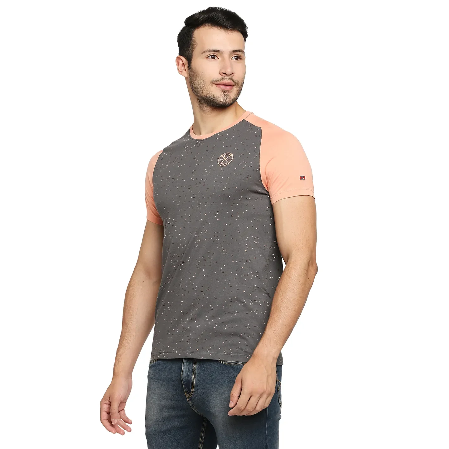 Charcoal Regular Fit Round Neck Men's T-Shirt by Being Human Clothing - Image 2