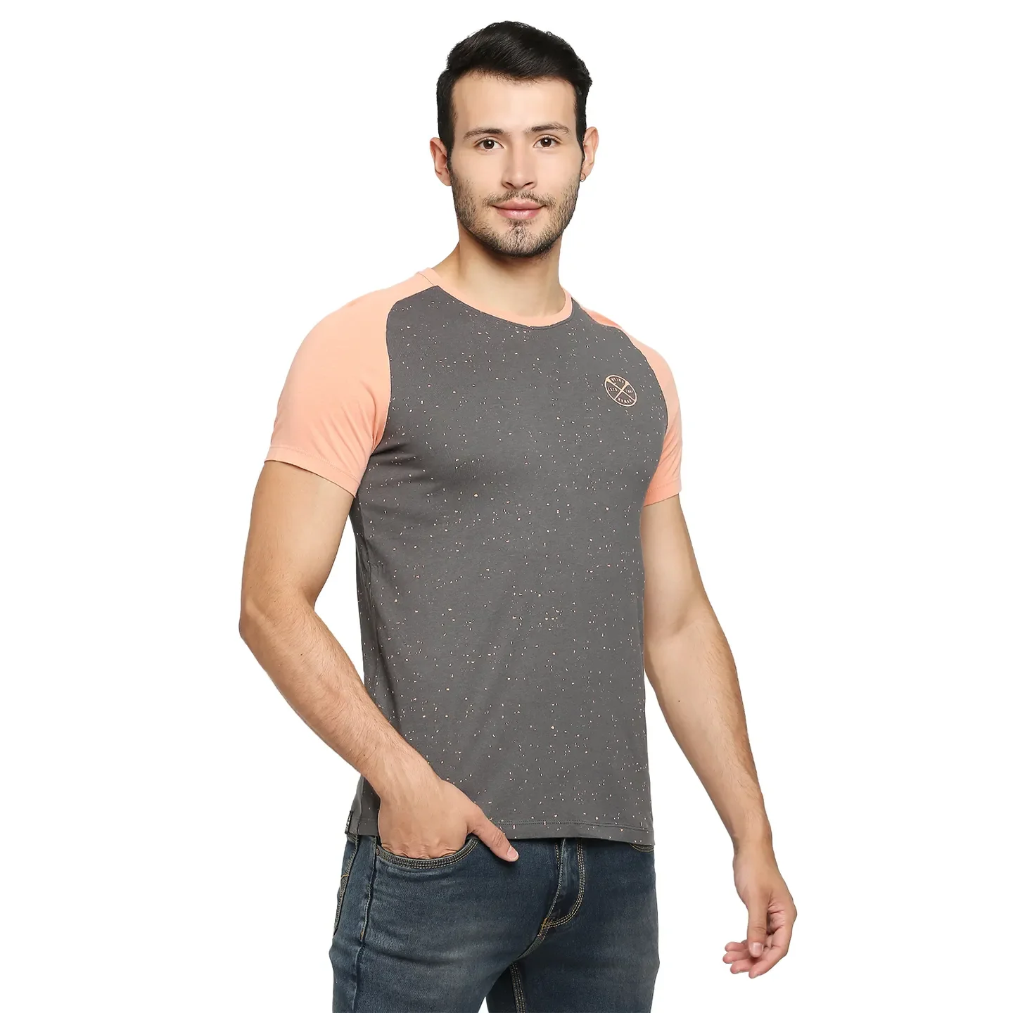 Charcoal Regular Fit Round Neck Men's T-Shirt by Being Human Clothing - Image 3