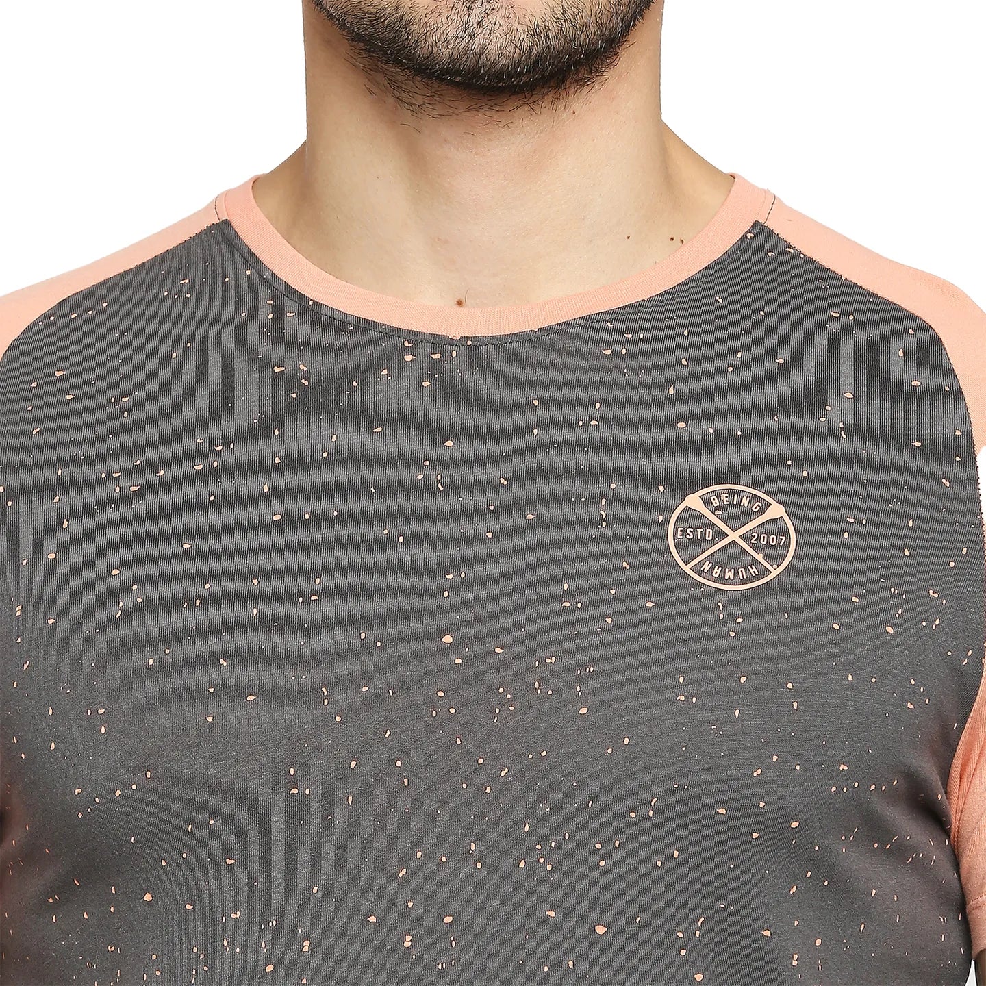 Charcoal Regular Fit Round Neck Men's T-Shirt by Being Human Clothing - Image 5